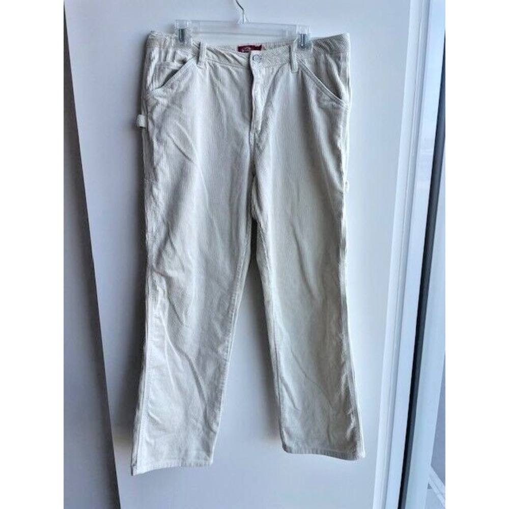 Dickies Corduroy Pants Junior Women 11x30 Off White Carpenter Cargo Pants CP20SM